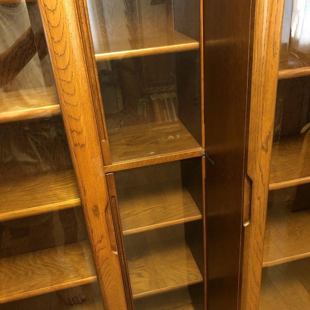 木製　本棚　スライド式