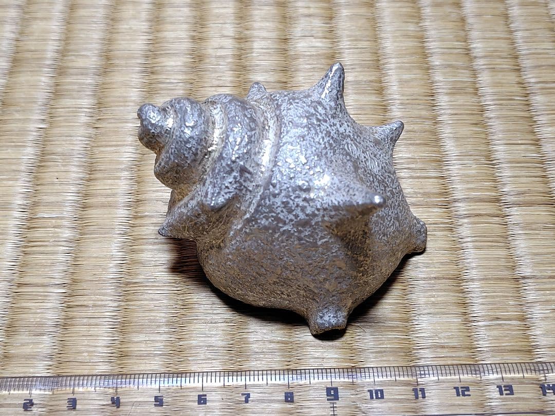 真葛香斎 銀叩サザエ 蓋置 共箱 茶道具