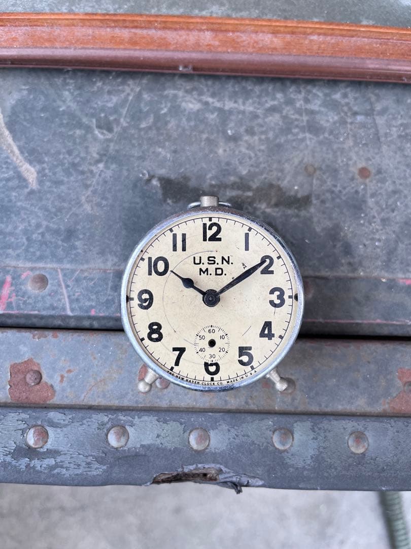 【antique】40's US.NAVY USN 置き時計 USA アメリカ