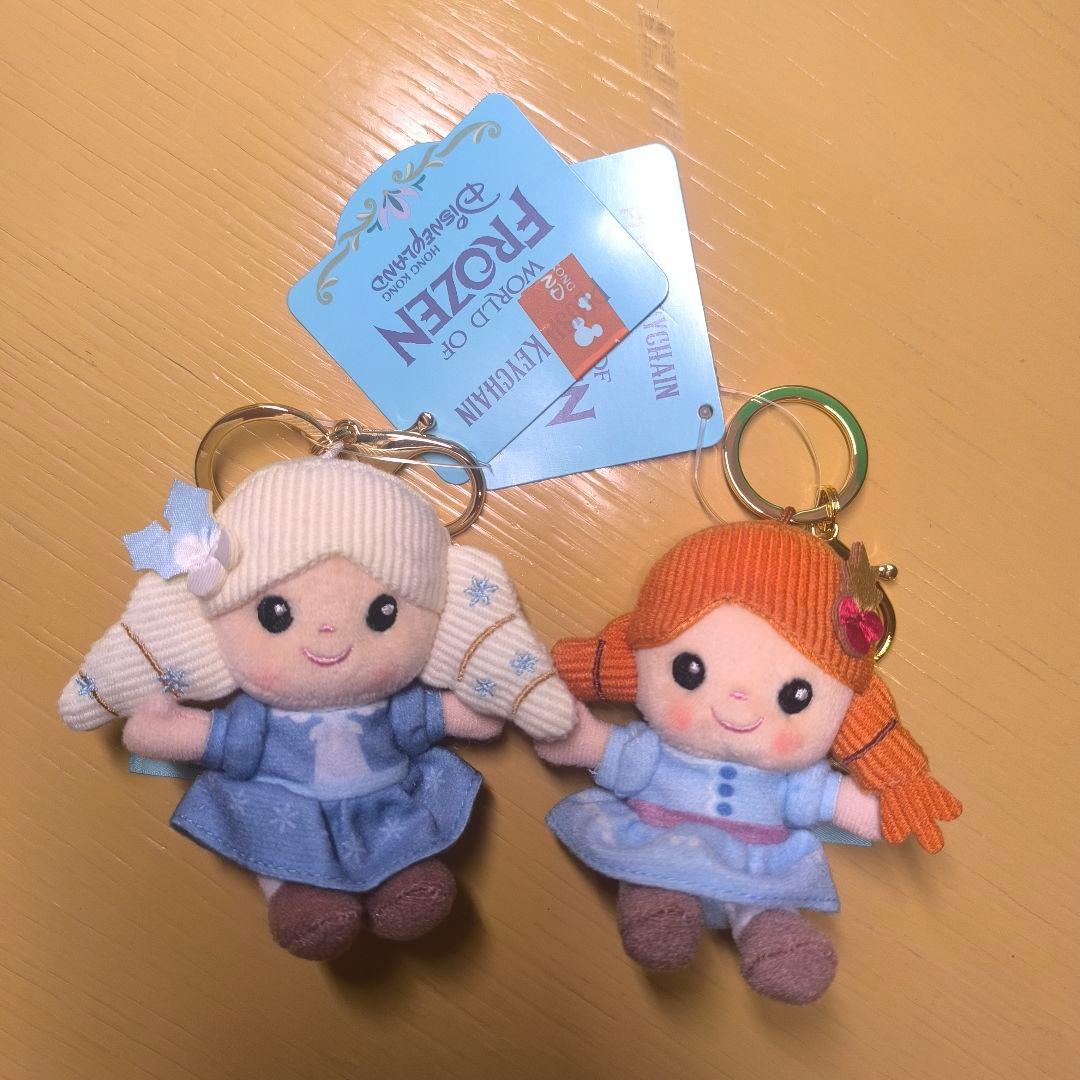 【新品】香港ディズニー限定 アナ雪 エルサ アナぬいぐるみキーホルダーセット