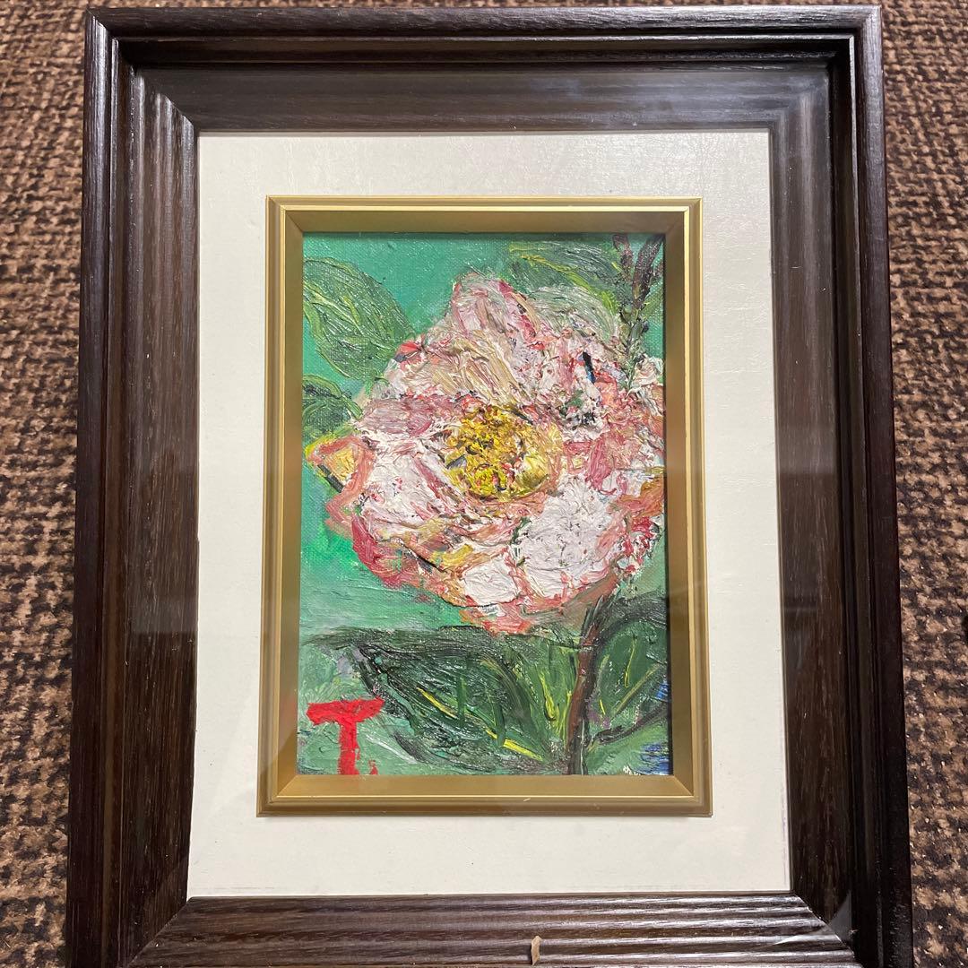 丸山妙子 油彩画　油絵　ＳＭサイズ　1986 ボタン　価格交渉可❗️