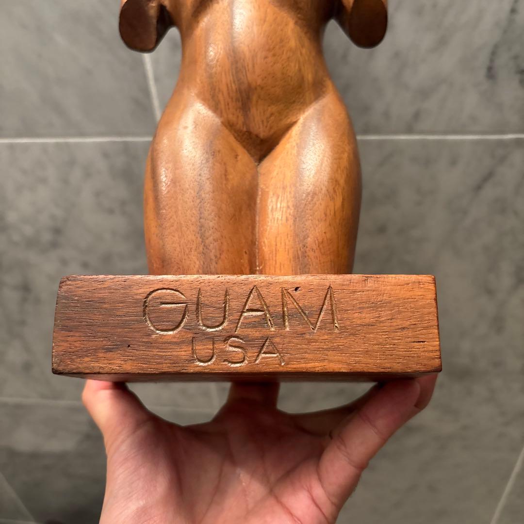 アメリカビンテージ　ミッドセンチュリー生命感のある造形美　裸婦像の木彫り彫刻