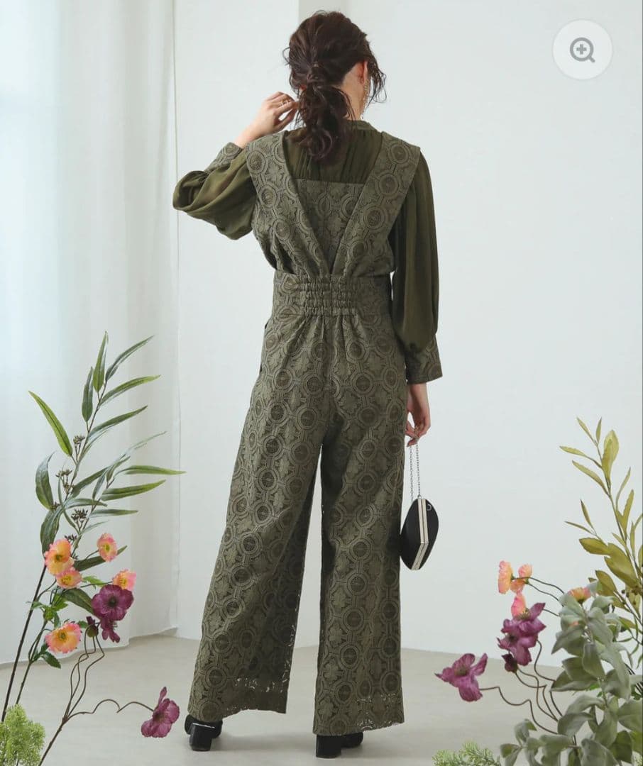 幾何学柄 レース セットアップ パンツ オケージョンドレス　Mサイズ