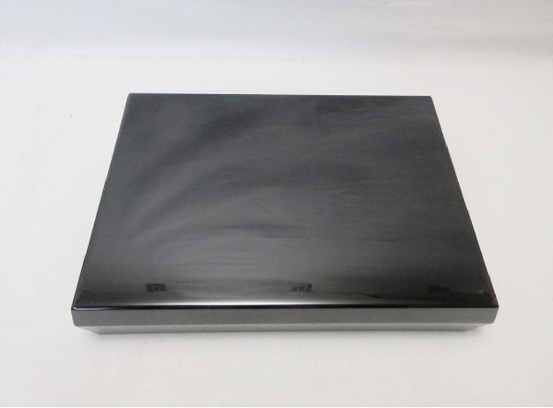 未使用 書道具 木製金梨地 タイヤ型 金彩秋草蒔絵 文庫 収納ケース 紙箱