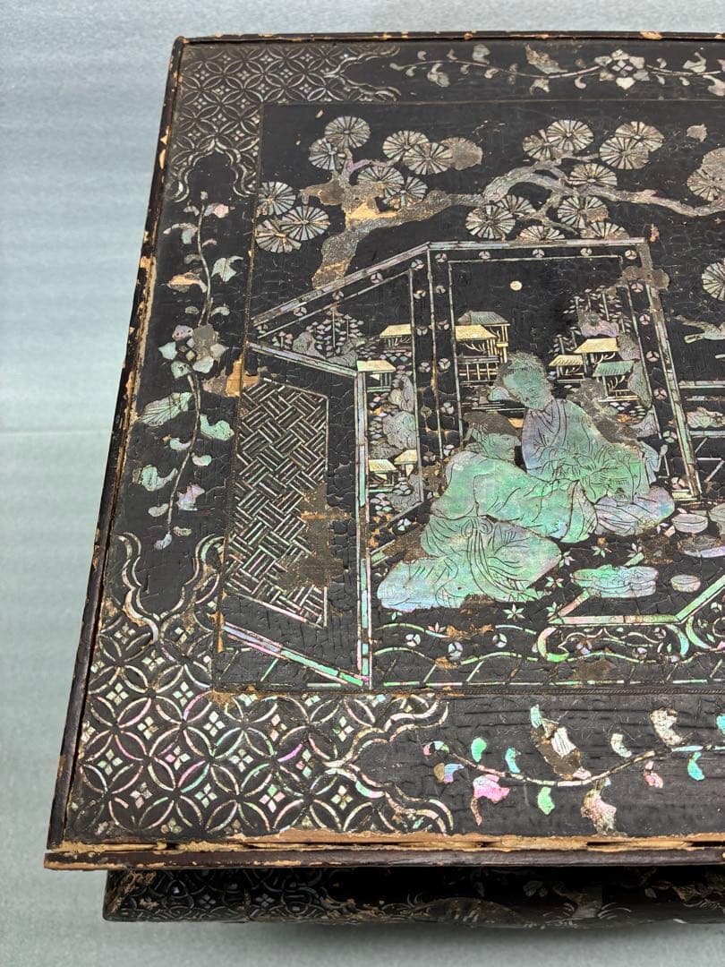 螺鈿細工　飾台　香炉台　花台　江戸時代　古美術