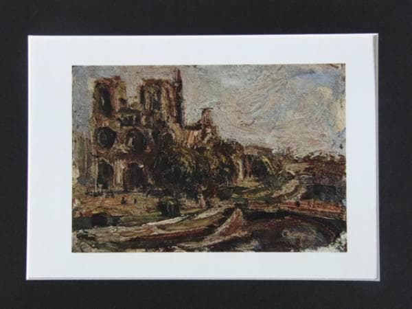 鳥海青児、ノートルダムドバリー、昭和初期貴重な作品、新品額付