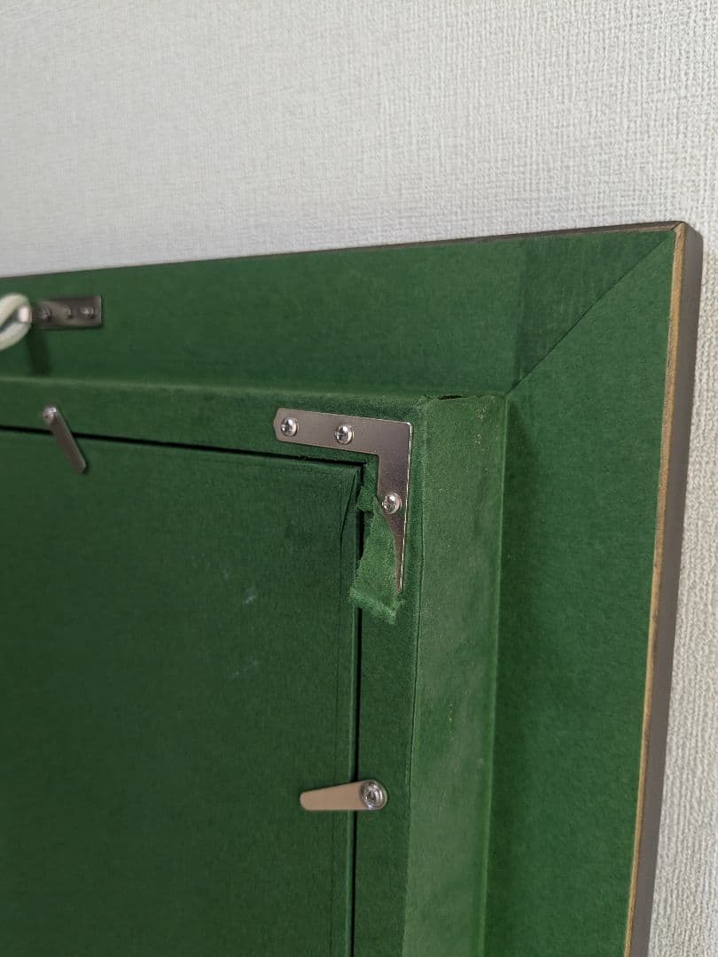 額縁 木製 黒檀 P12 金縁 アクリル付き アンティーク ヴィンテージ