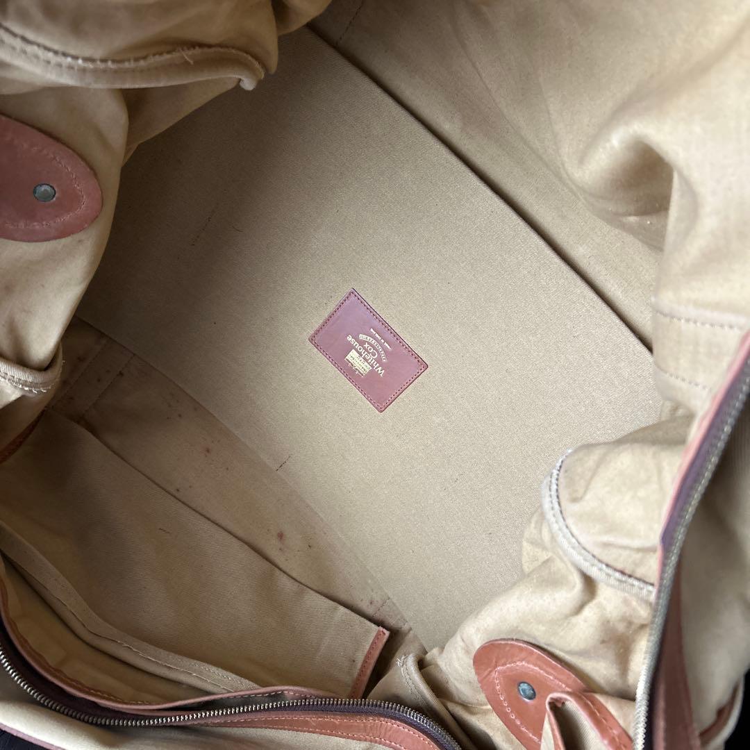 Whitehouse Cox ボストン　 キャンパス×ブライドルレザー　ベージュ