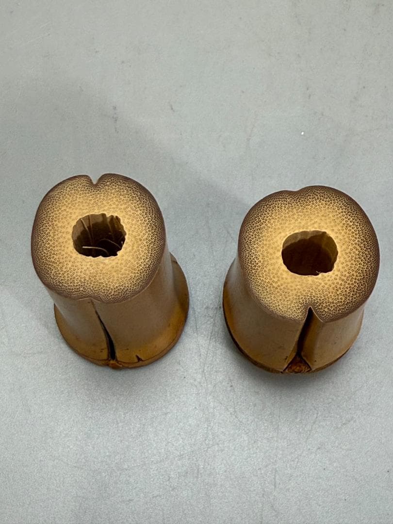 茶道具 竹 二個 蓋置 利斎 桐箱