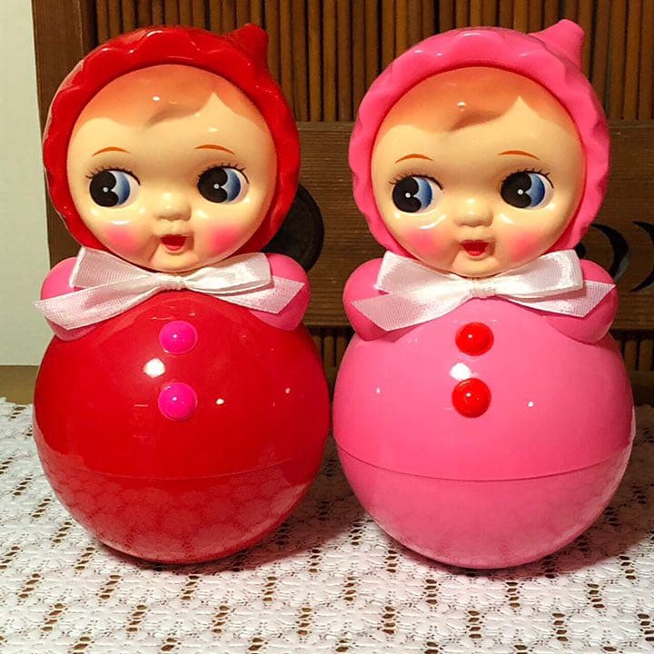 かわいい 起き上がりこぼし 昭和レトロ 2体セット おきあがりこぼし 日本製