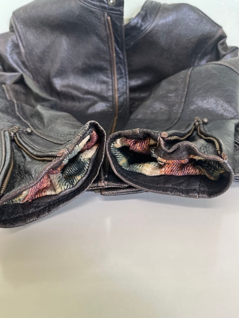 山羊革　Harley ハーレー　シングルライダース レザージャケット　M