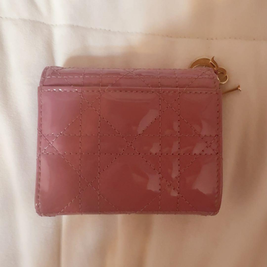 Dior 三つ折り財布 ピンク ロータスウォレット