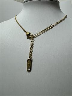 K18ゴールド チェーンネックレス ビーズ付き2.2g