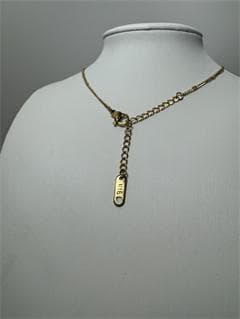 K18ゴールド チェーンネックレス ビーズ付き2.2g