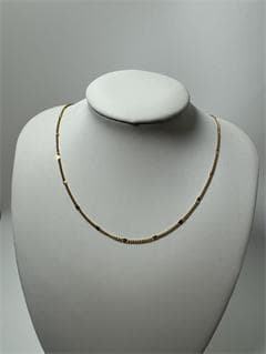 K18ゴールド チェーンネックレス ビーズ付き2.2g