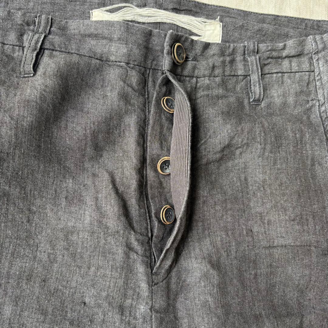 individual sentiments ブラック リネン サルエルパンツ