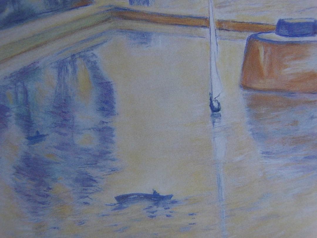 入沢幸、【ゆうやけ】、希少な額装用画集より、新品額装付