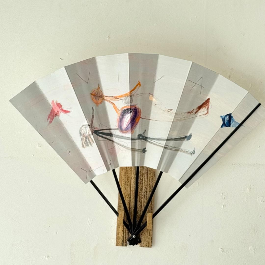 【師：鯉江良二】中島勝乃利/絵　『viva万歳①』　飾扇（宮脇売扇庵仕立）