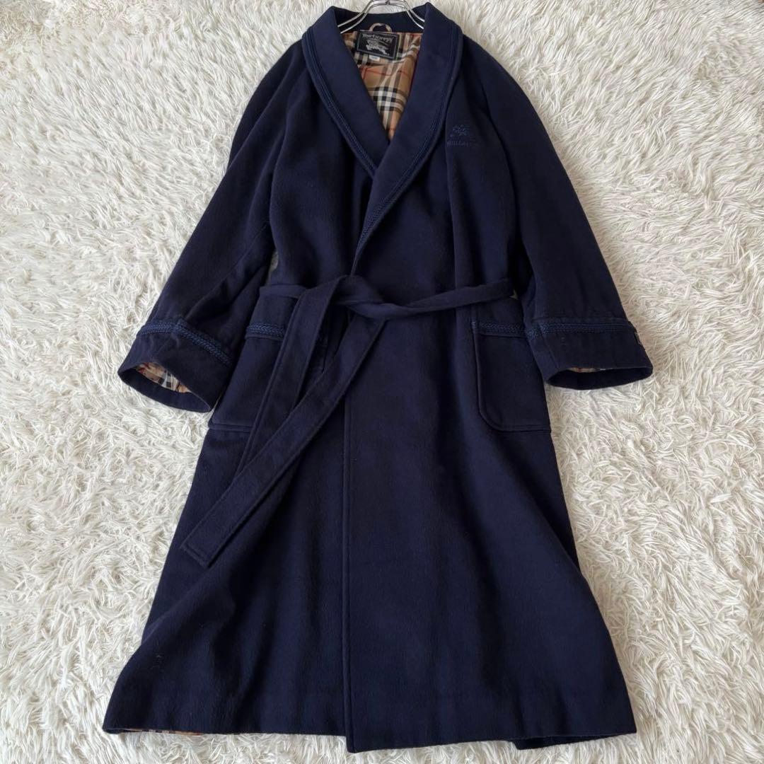 美品✨バーバリーズ ヴィンテージ カシミヤ混 ウール ロング ガウンコート L
