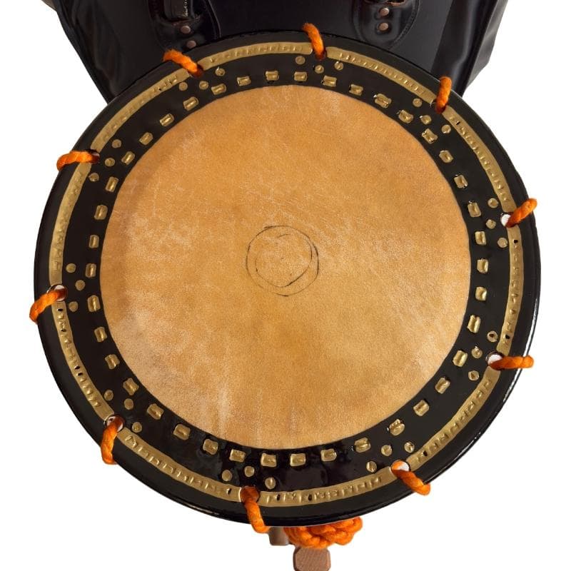 【金箔縁仕上げ・漆塗り】締め太鼓 直径35cm・バチ・和太鼓・締太鼓