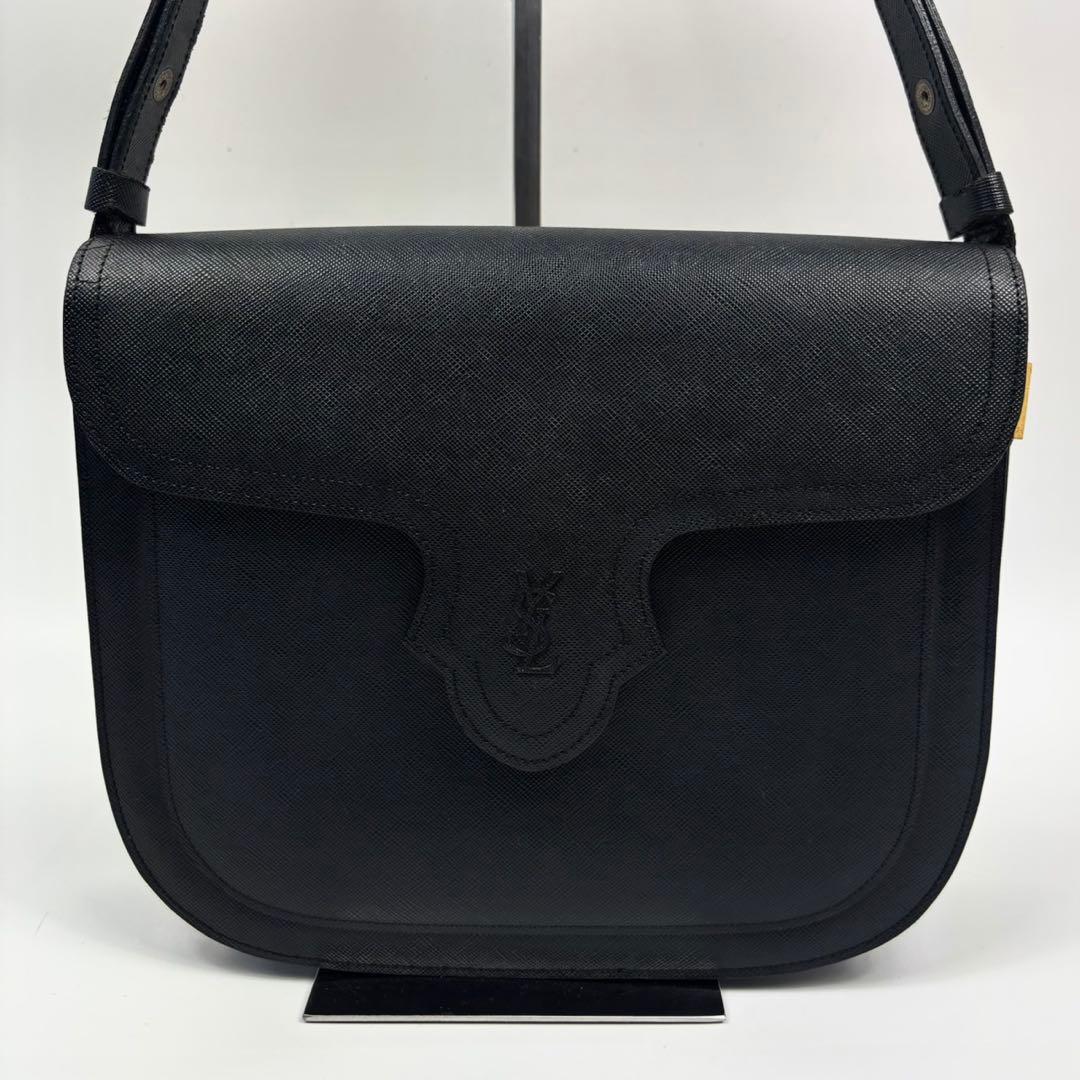 イヴサンローラン ワンショルダーバッグ YSL カサンドラ ロゴ レザー 黒