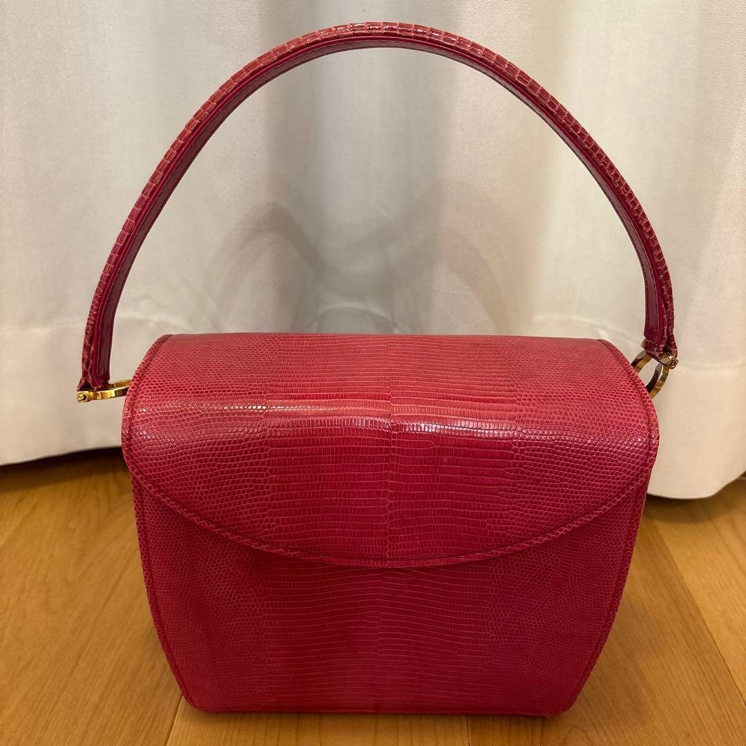 Reptile Bolsetta JRA認定 リザード 本革 ハンドバッグ