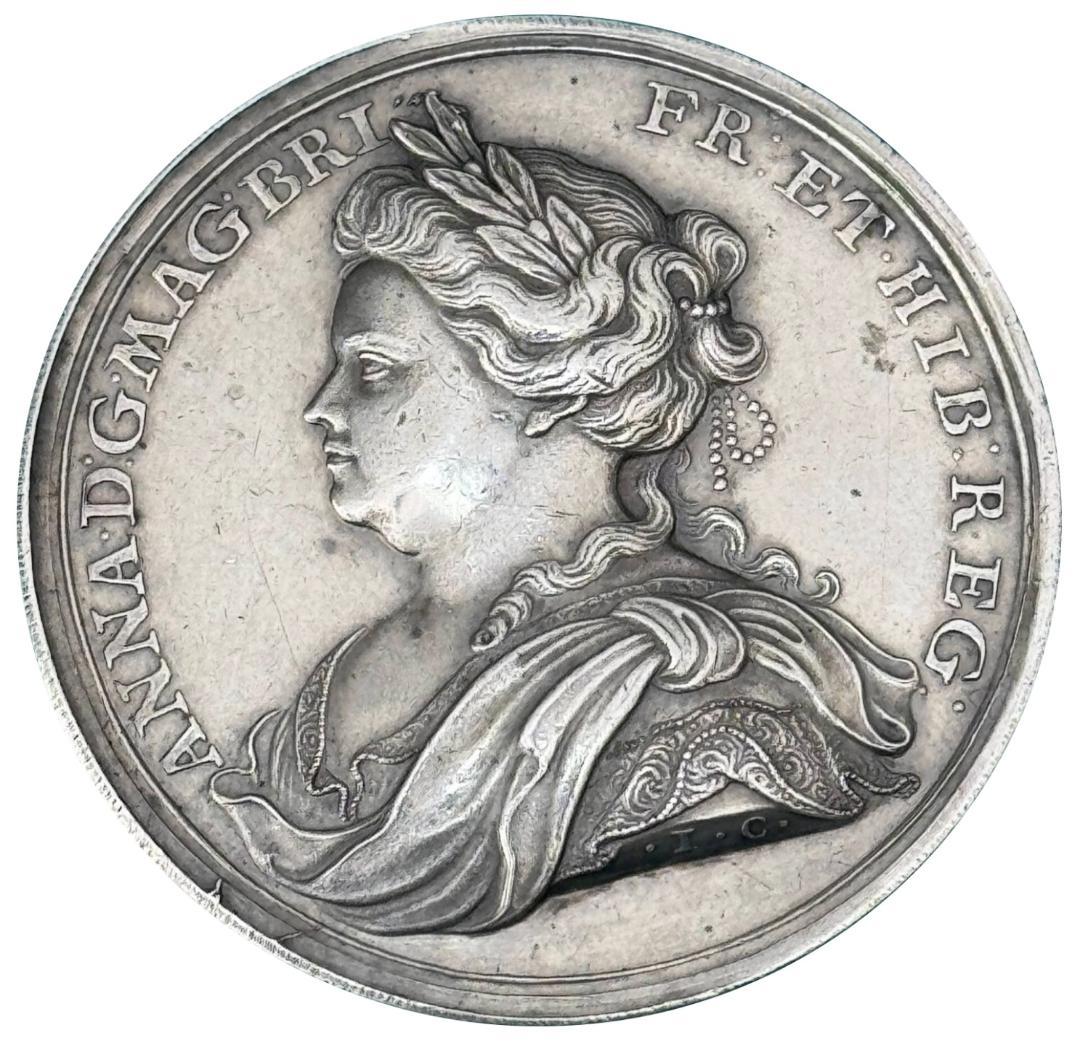 専用手配品　1713年 イギリス アン ユトレヒトの平和 クロッカー 銀メダル