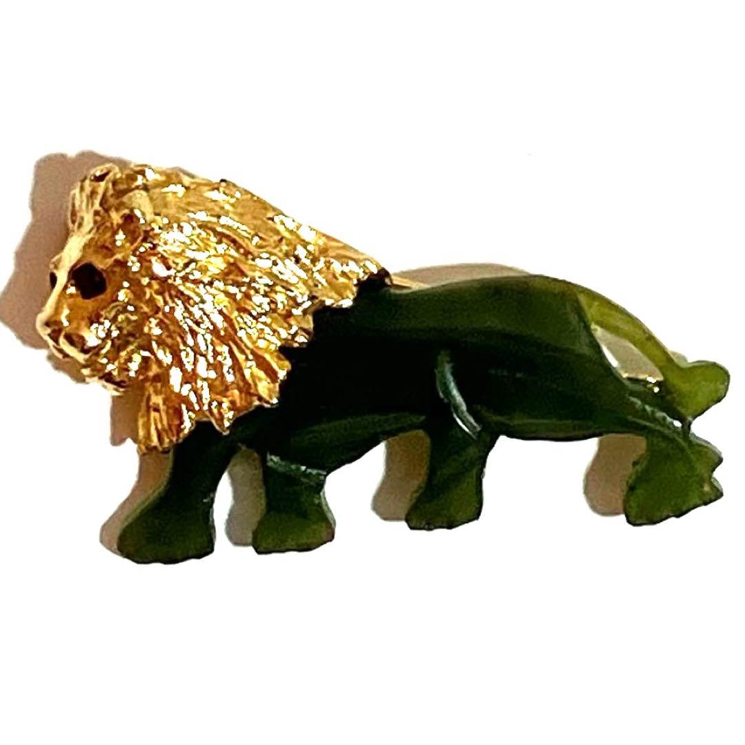 V*e様 SWOBODA スワボダ　ヴィンテージ　ライオン　翡翠　ブローチ