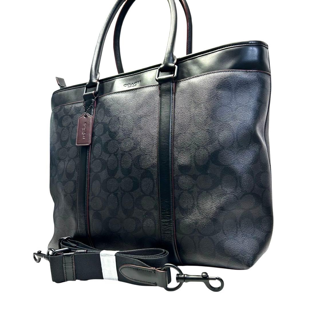 COACH コーチ　ビジネスバッグ　トートバッグ　2way シグネチャー　黒