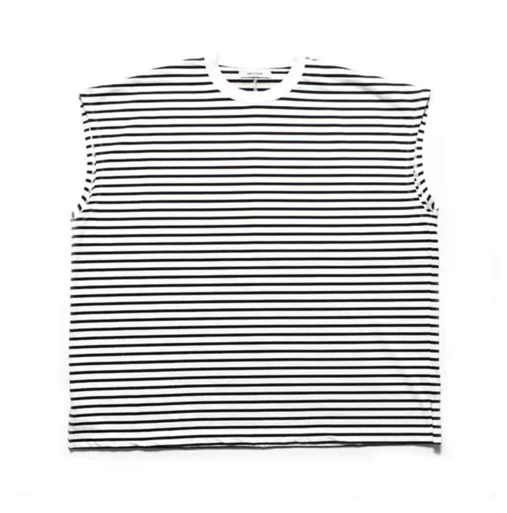 【MINEDENIM】ノースリーブ　ボーダーTシャツ