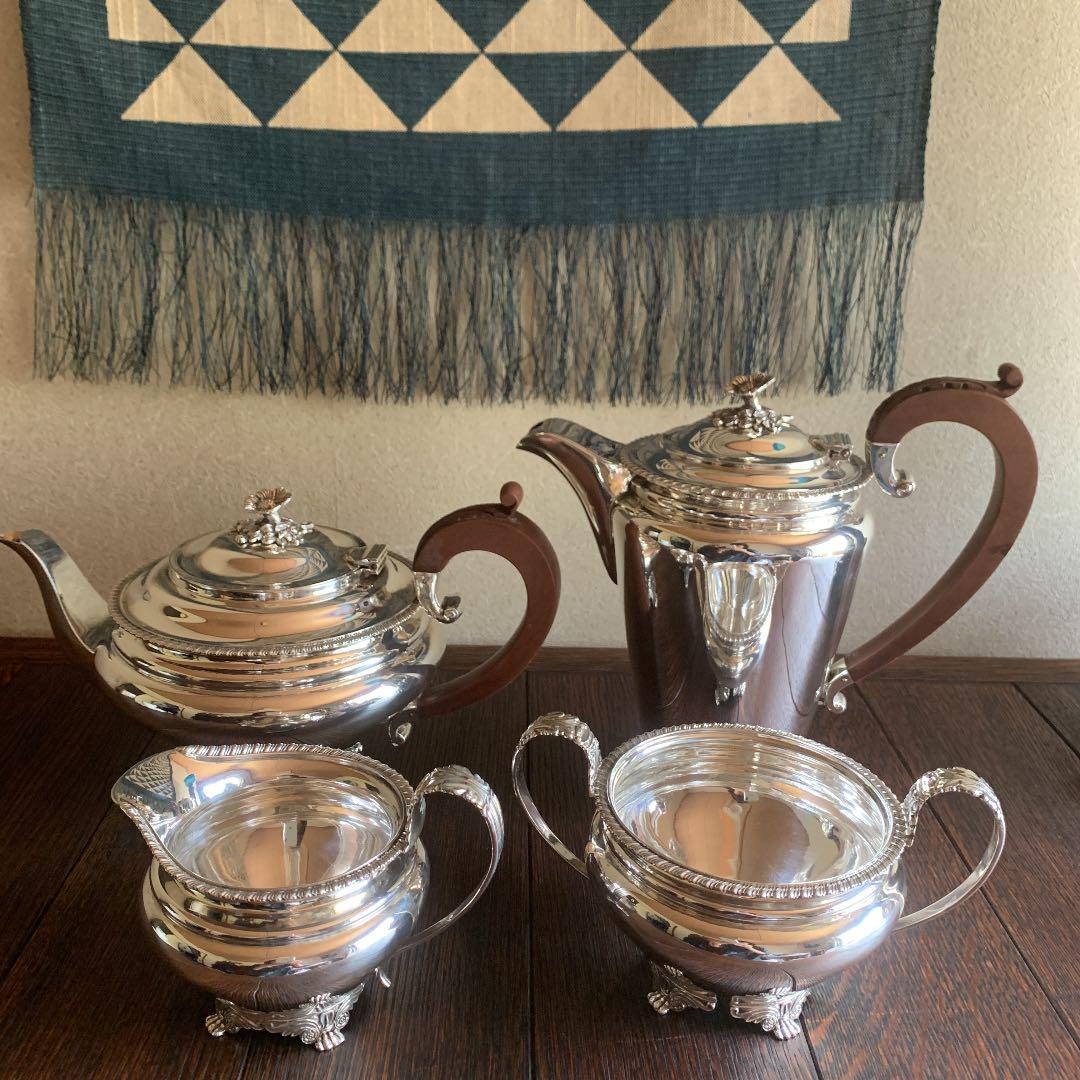 純銀　ティーセット　ティーポット　シルバー　イギリス　英国　1935年