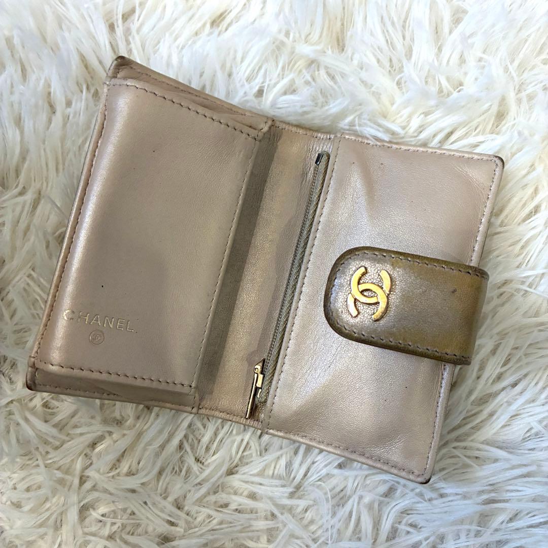 CHANEL マトラッセ スモールウォレット ミニ財布 カード入れ ゴールド