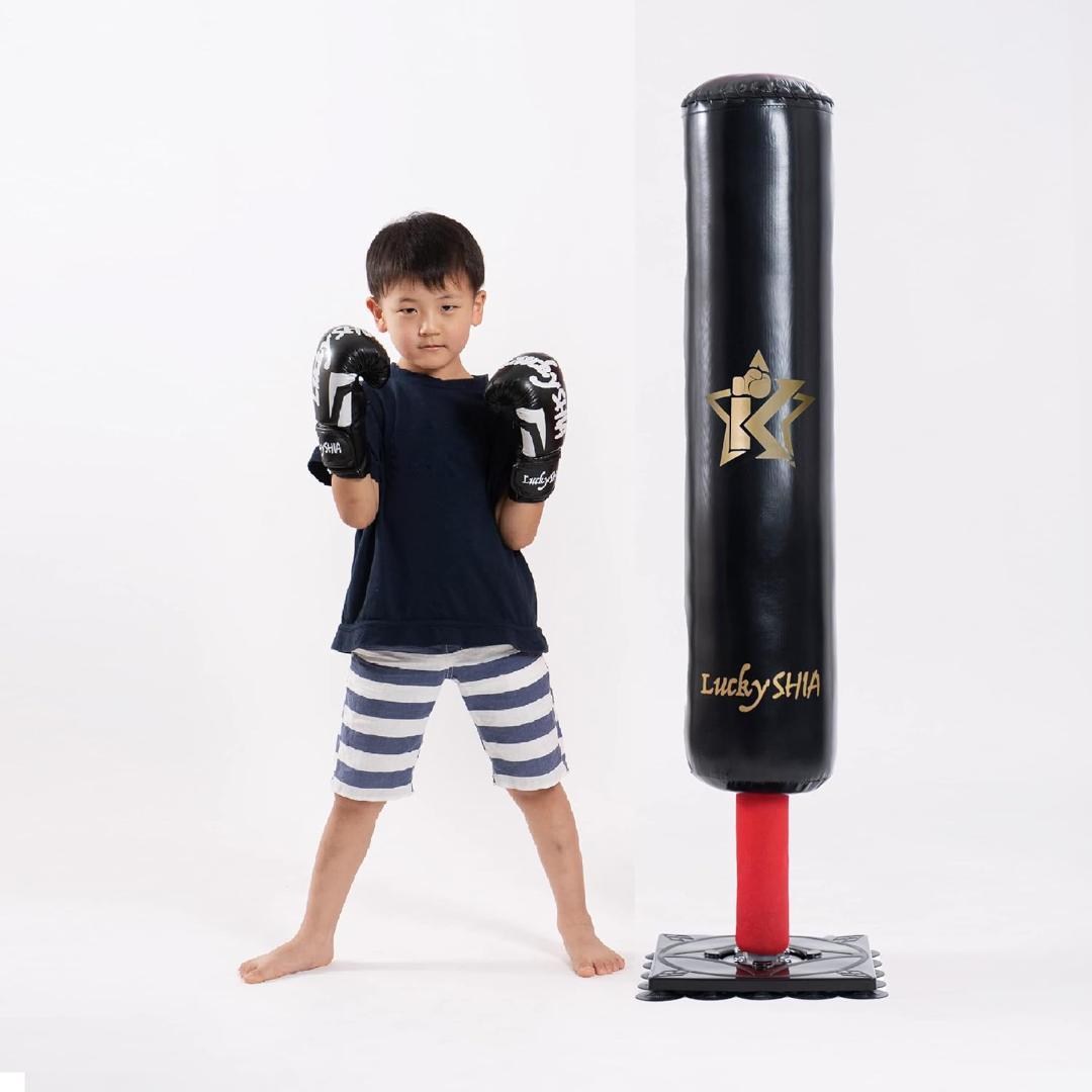 ラスト価格！サンドバッグ自立式 吸盤付き子供専用128cm (1つ限定）訳あり