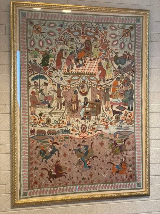 ノクシカタ刺繍　大型タペストリー　国内額装