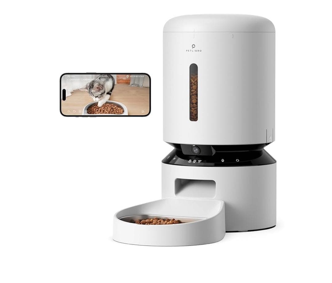 9596 PETLIBRO 自動給餌器 猫 カメラ付き 5L大容量 ホワイト