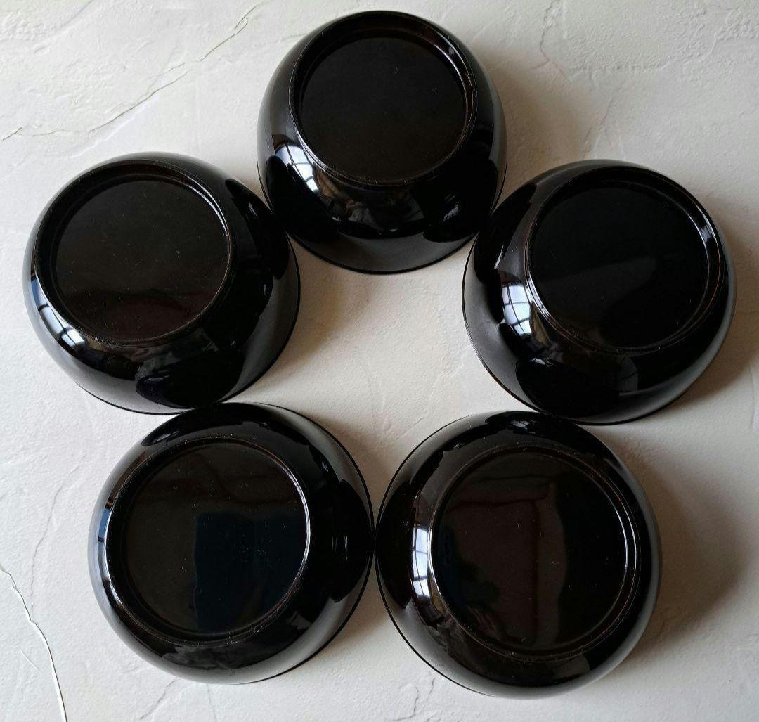 蓋付き 菓子椀 5客 煮物椀　骨董品　木製漆器