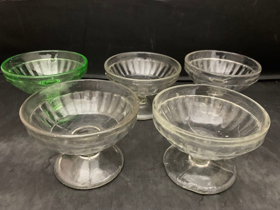 アンティーク　レトロ　かき氷ガラス　ガラスコップ　5客