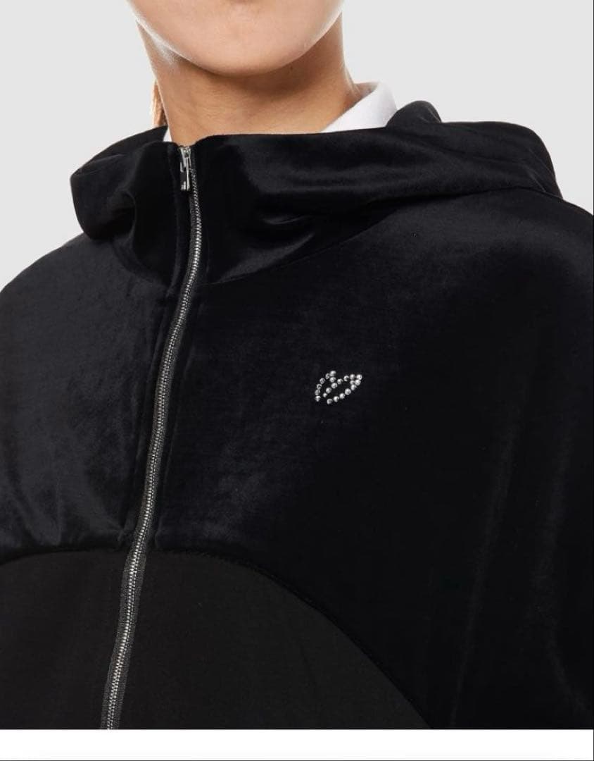 ⭐️超美品⭐️マスターバニー　ベロア　切り替えジップパーカー　ジャケット　蓄熱　黒