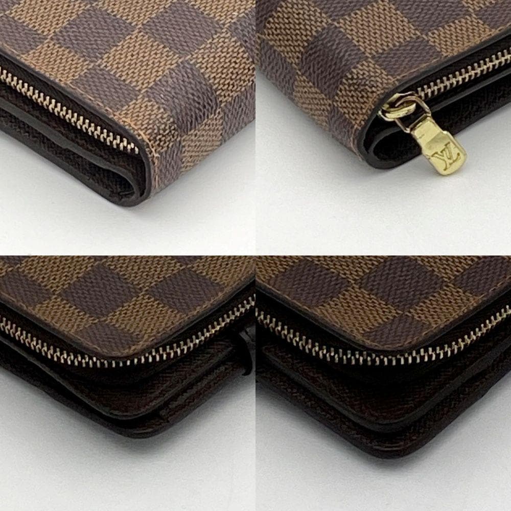 【美品】 ルイヴィトン ダミエ エベヌ コンパクトジップ 二つ折り財布