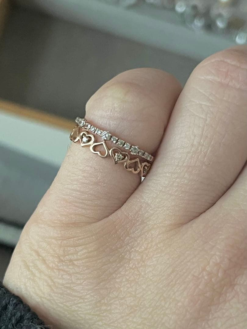 最終K10PGダイヤモンドリング　ハーフエタニティ