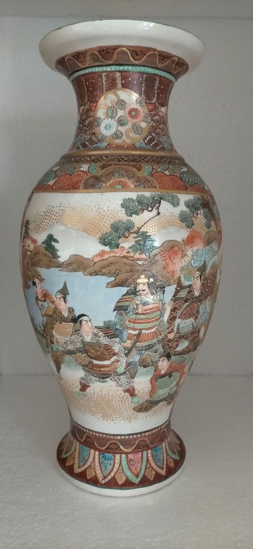 薩摩焼　保土田造　明治時代　花瓶　一対　pair