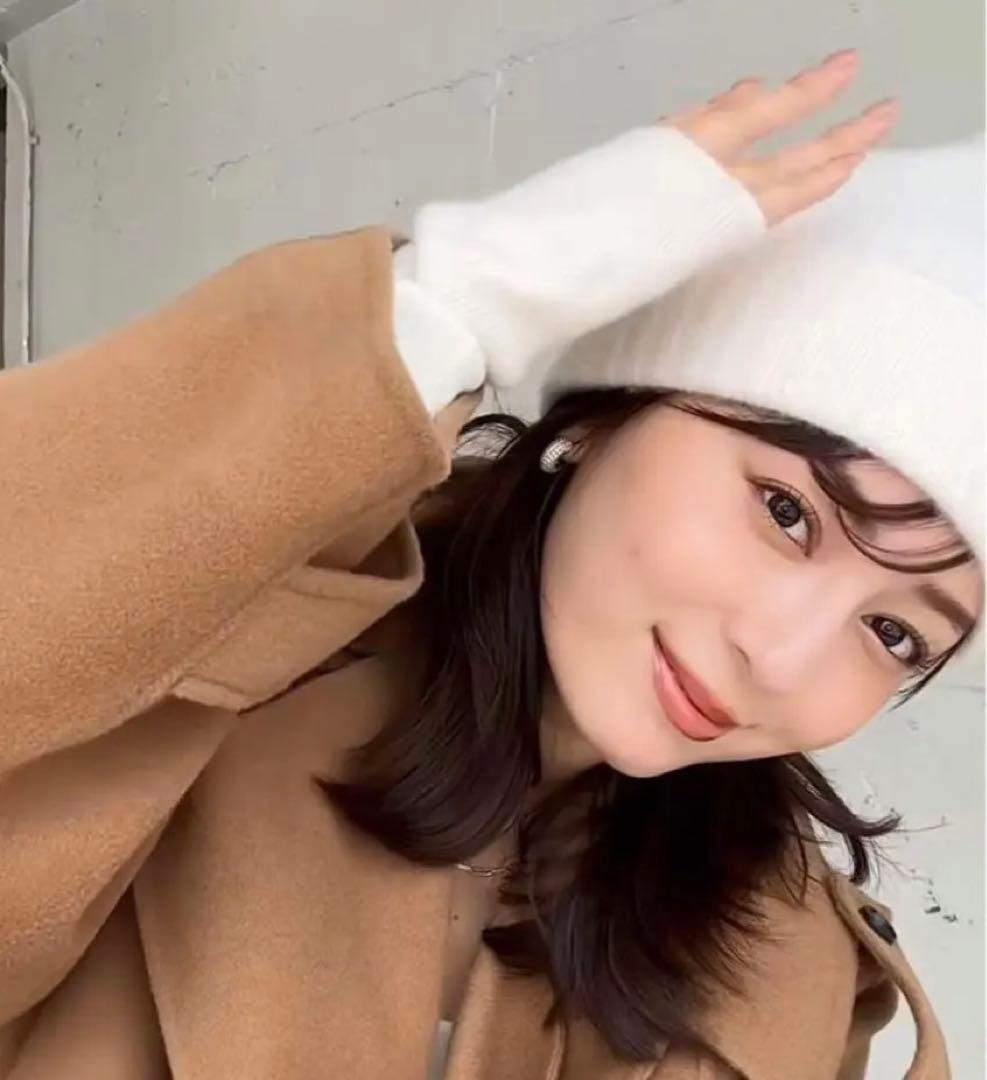 アニュアンス　ノベルティ　ニット帽&アームウォーマー　アイボリー