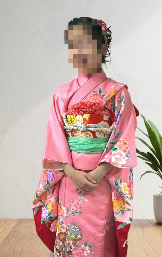 七五三着物 帯セット　ピンク　7歳