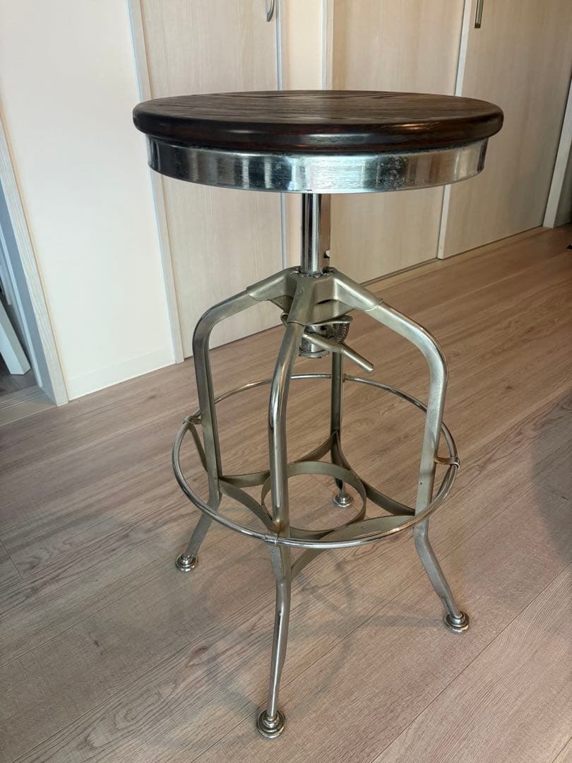 【※mitman】インダストリアルスタイル　高さ調節可能スツール