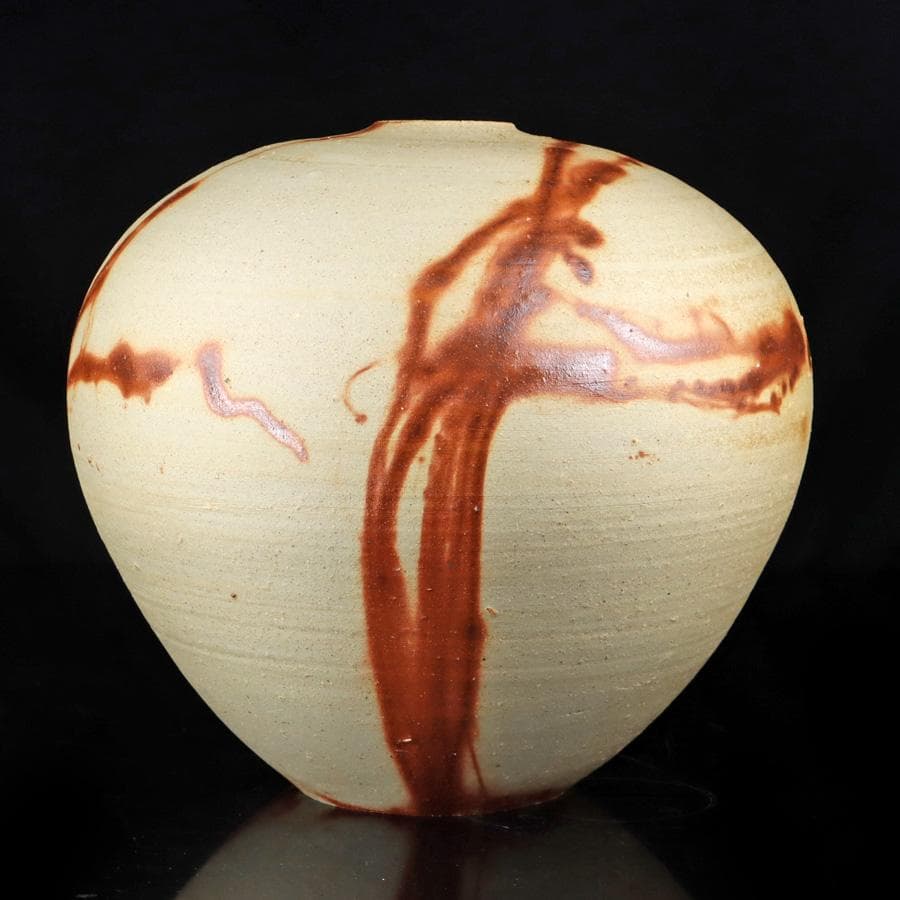 専用 Y2917 人間国宝 伊勢崎淳 備前焼 大壷 35㎝ 飾壷 共箱