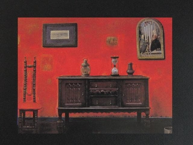 芝田耕、【画室静日】、希少な額装用画集より、新品額装付