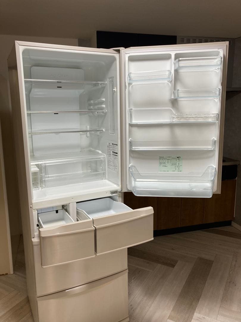 美品　Panasonic 冷蔵庫 NR-E436TL-N 自動製氷　フルオープン