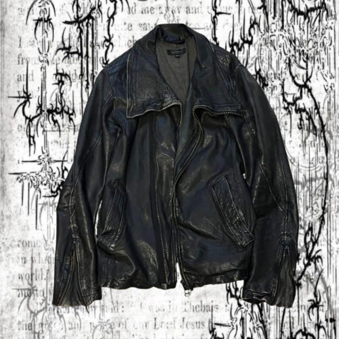 Y2K grunge お兄系 平成初期 変形 leather jacket M