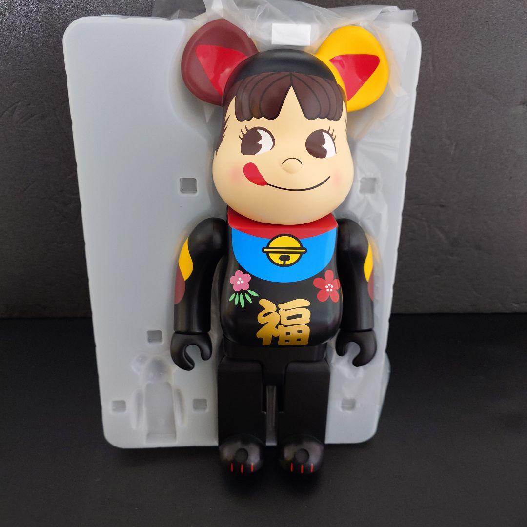 ベアブリック 招き猫 ペコちゃん 福黒 100%＆400%