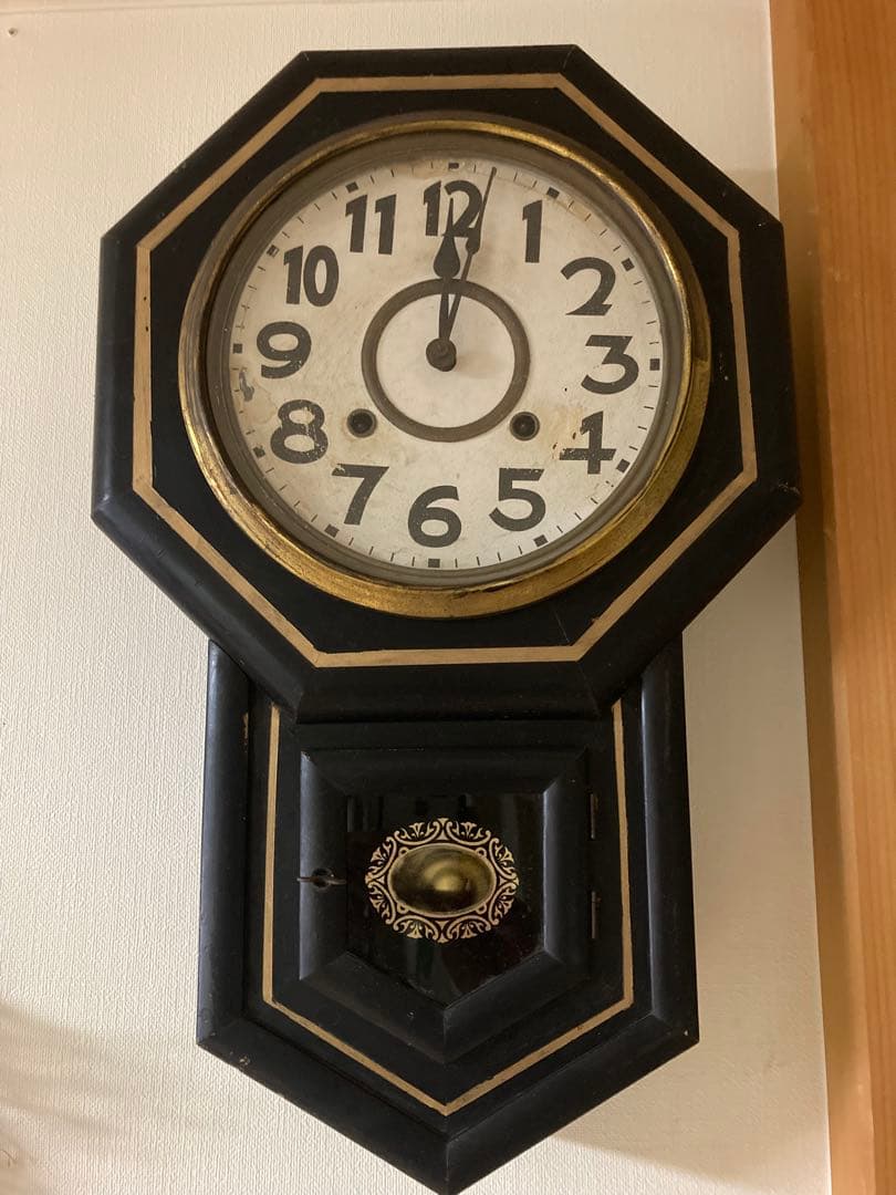 昭和レトロ SEIKOSHAゼンマイ式振り子時計 稼働品①